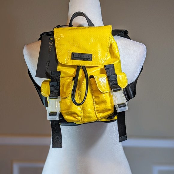 SOLD - KENDALL + KYLIE Parker Mini Backpack in Yellow and Black - Picture 2 of 8